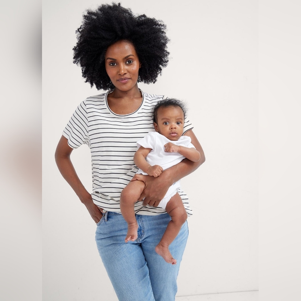Hatch the Luxe nursing tee in stripes, 0 ( xsmall )